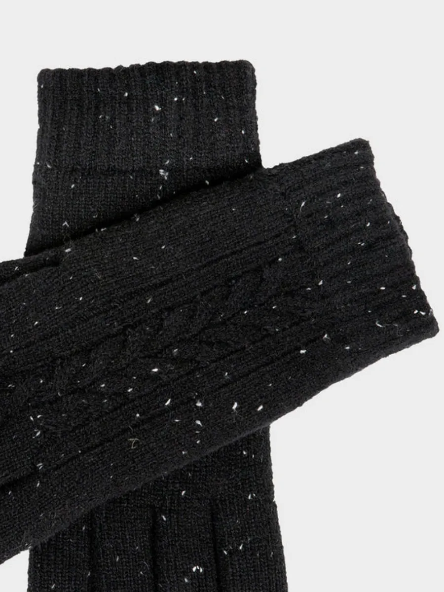 Black Speckled Knit Gloves