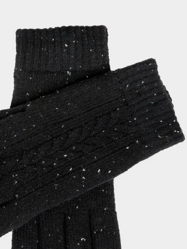 Black Speckled Knit Gloves