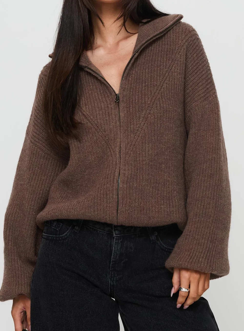 Women’s Knit Oversized Zip Jacket