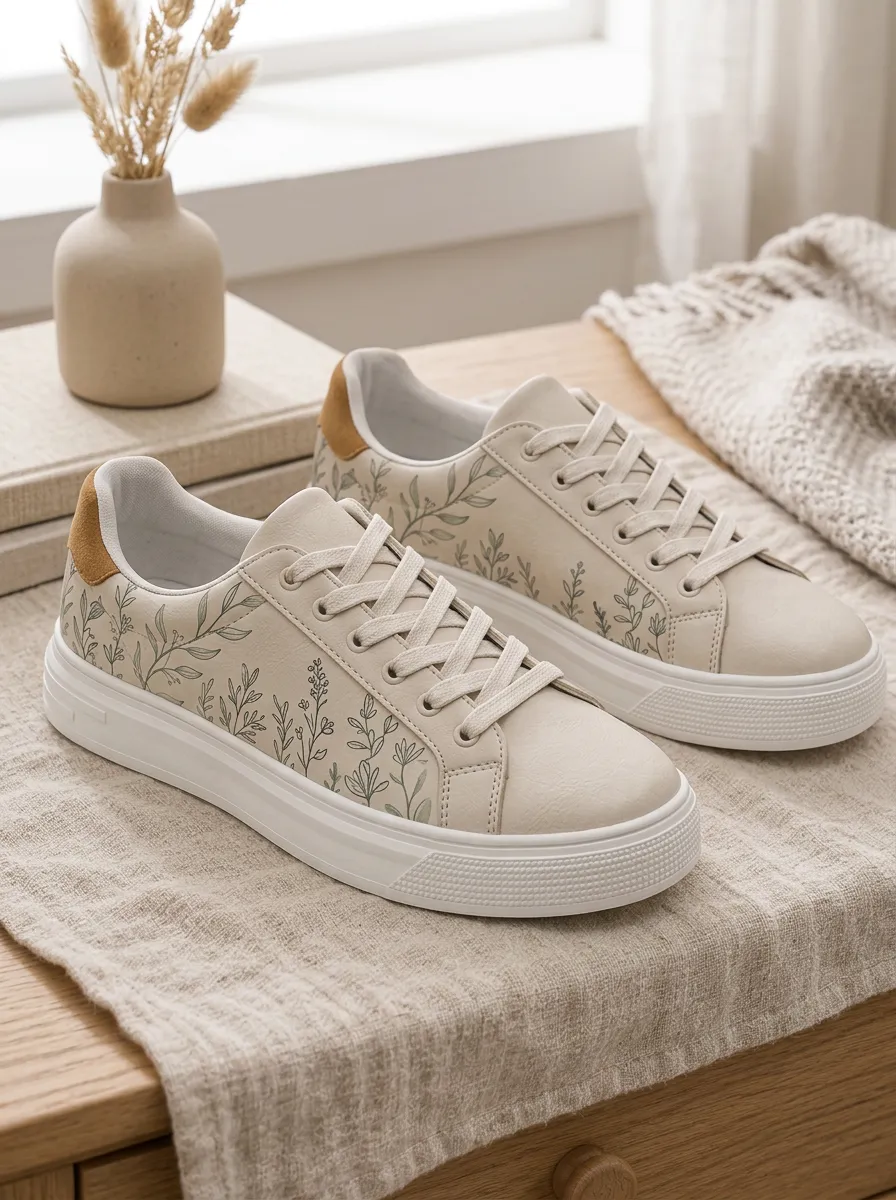 Women's Low-Key Botanical Nature Lover Leaf Skate Shoes