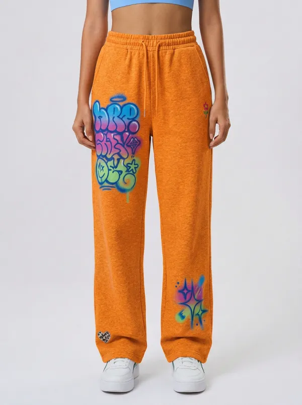 Unisex Statement Streetwear Graffiti Star Sweatpants