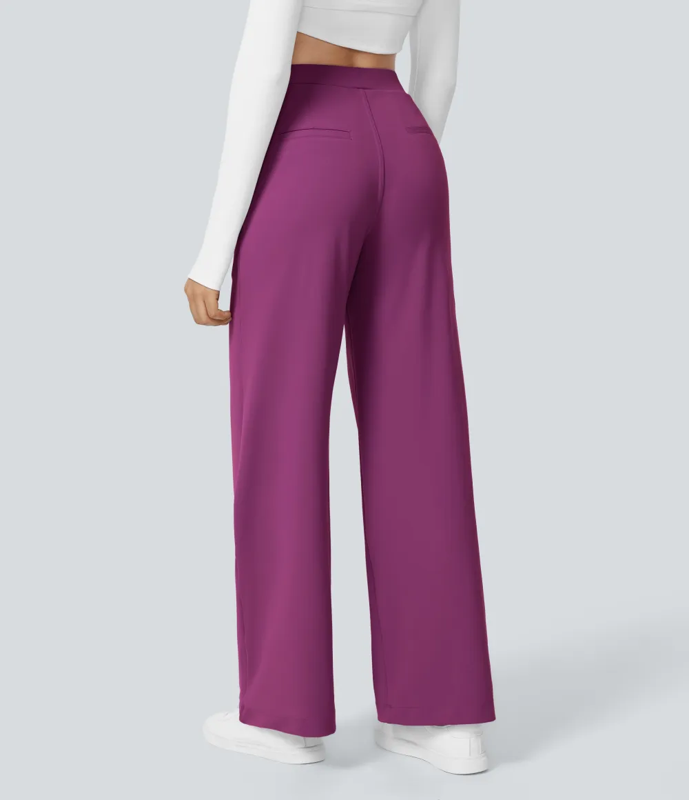 2026🔥  High Waisted Pocket Straight Leg Work Pants