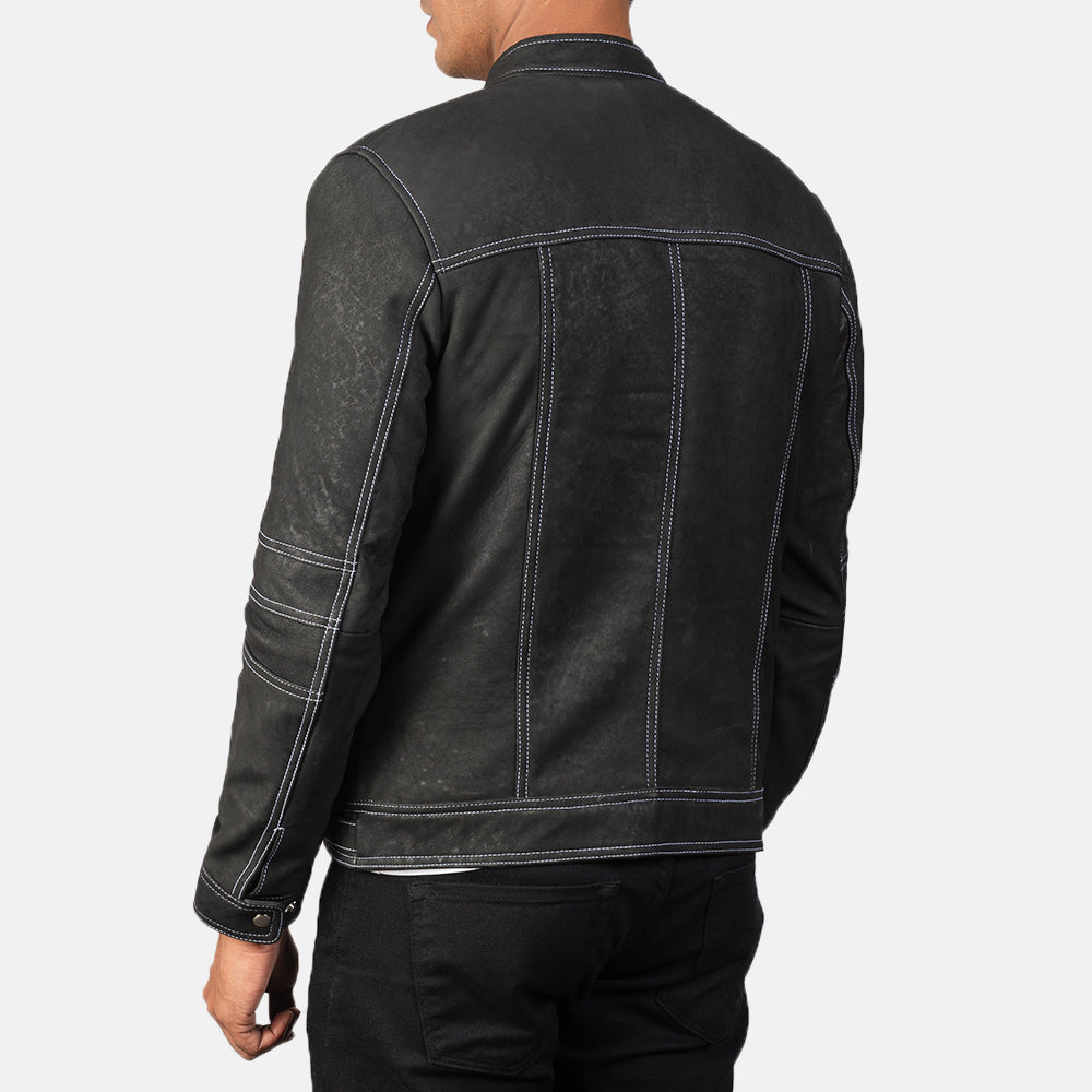 Men's Rugged Leather Distressed Jacket