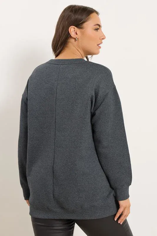 Grey 'Shine Bright' Star Sequin Embellished Sweatshirt