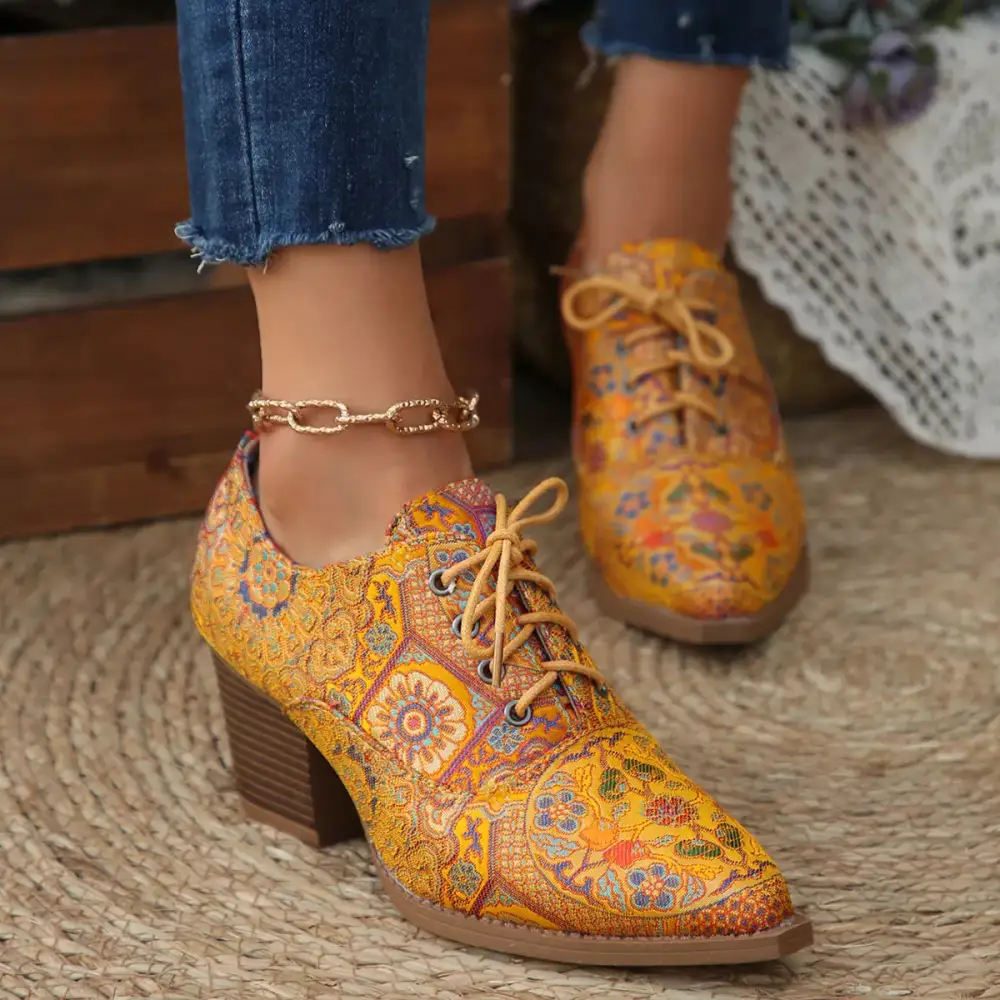 Refined Pointed Toe Block Heel Ankle Boots