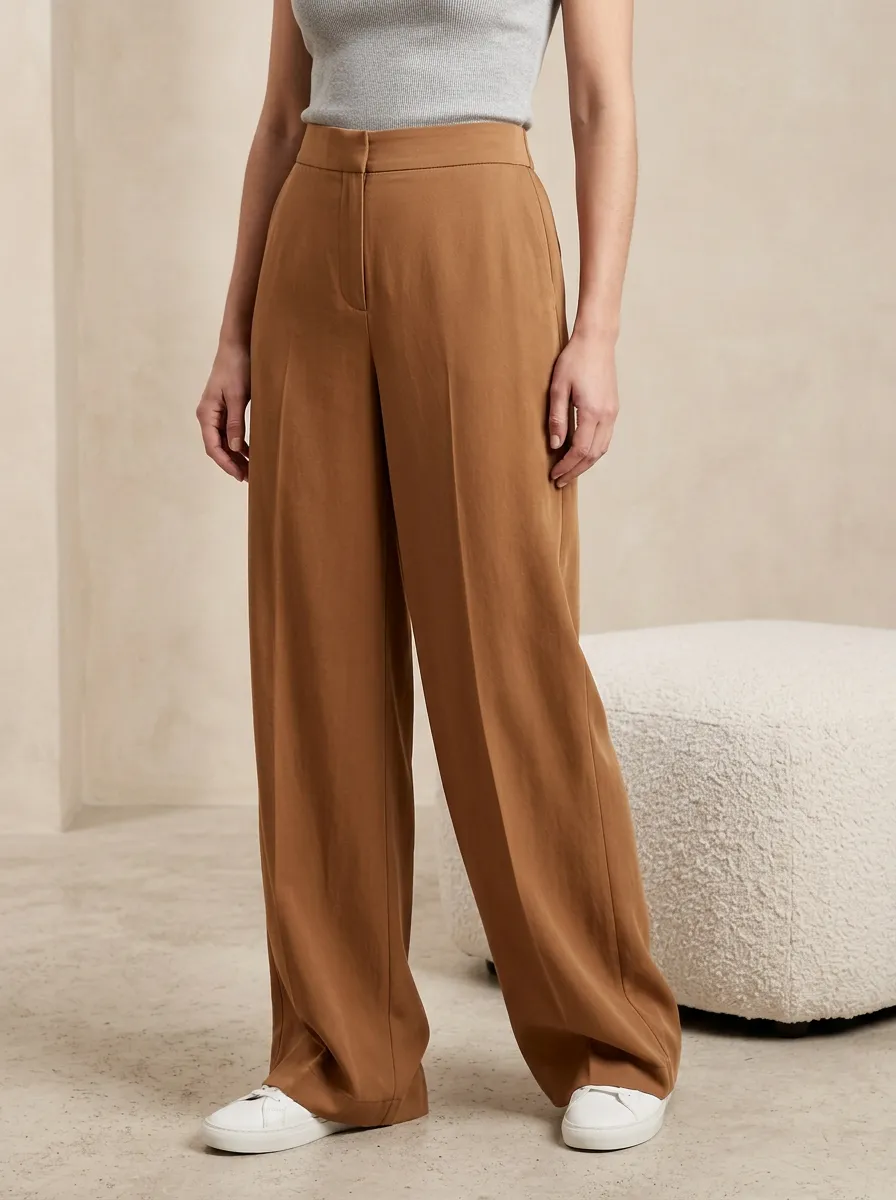 Casual Minimalist Casual Wide Leg Pants