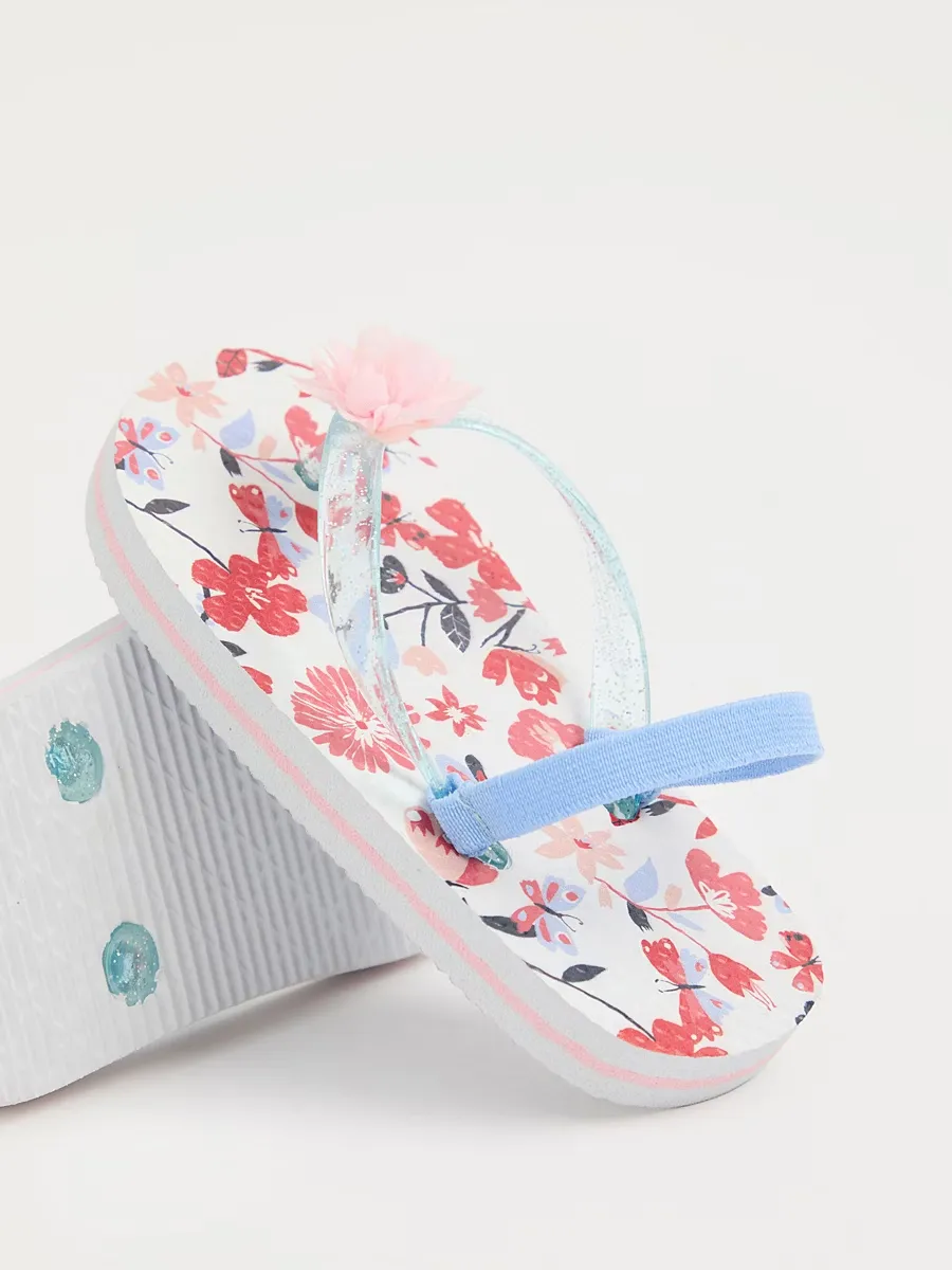 Floral Flip Flops with Backstrap