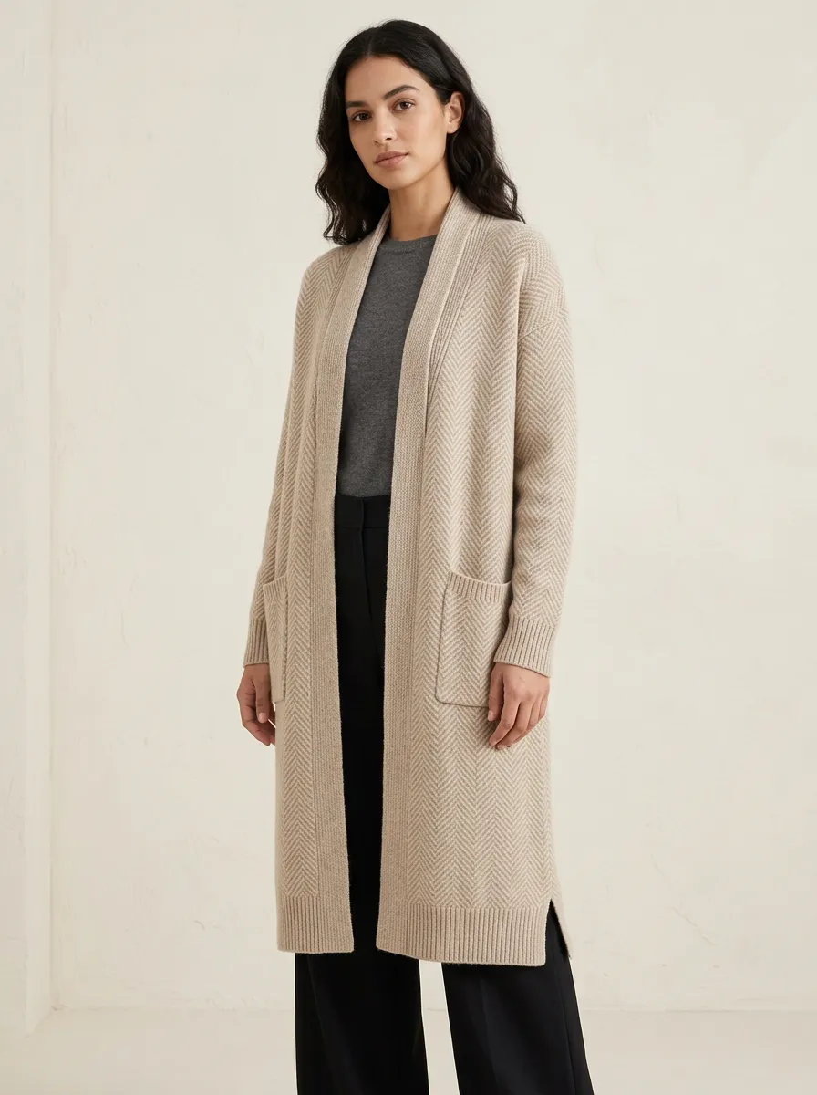 Women's Herringbone Knit Cardigan