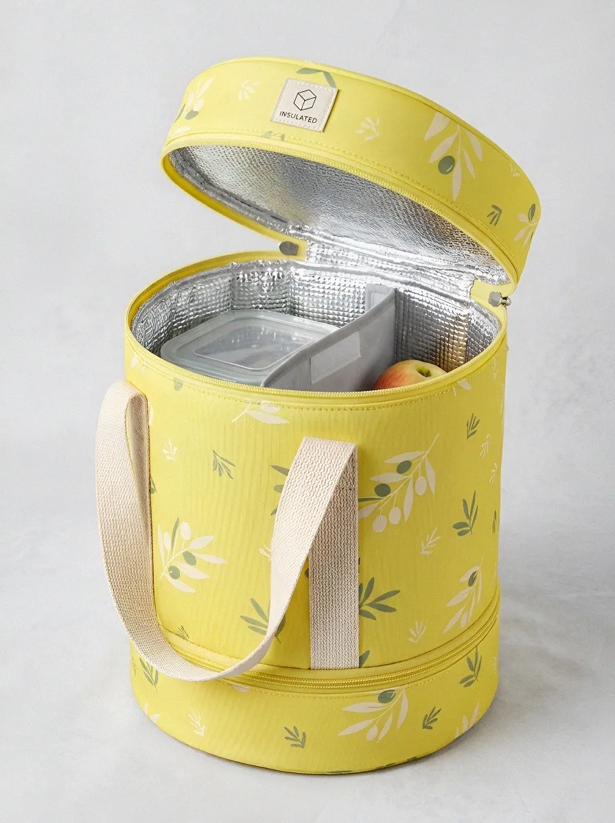 Olive Branch Pattern Insulated Printed Lunch Bag