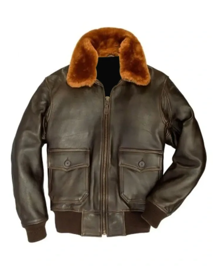 Bomber Flight Shearling Fur Collar Jacket
