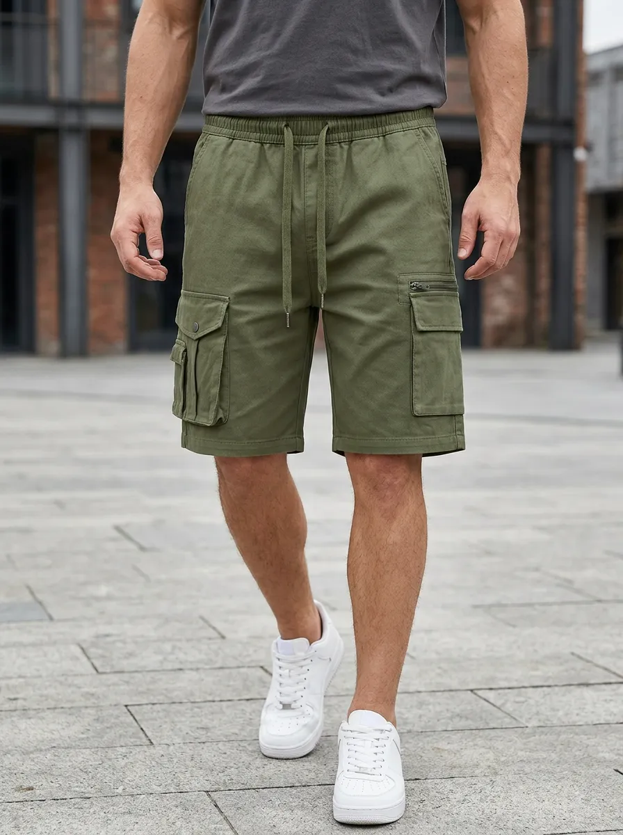 Pocket Drawstring Cargo Shorts