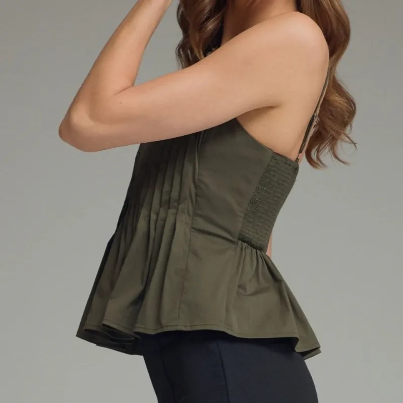 Pleated Sleeveless Top