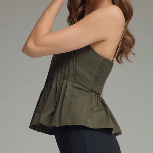 Pleated Sleeveless Top
