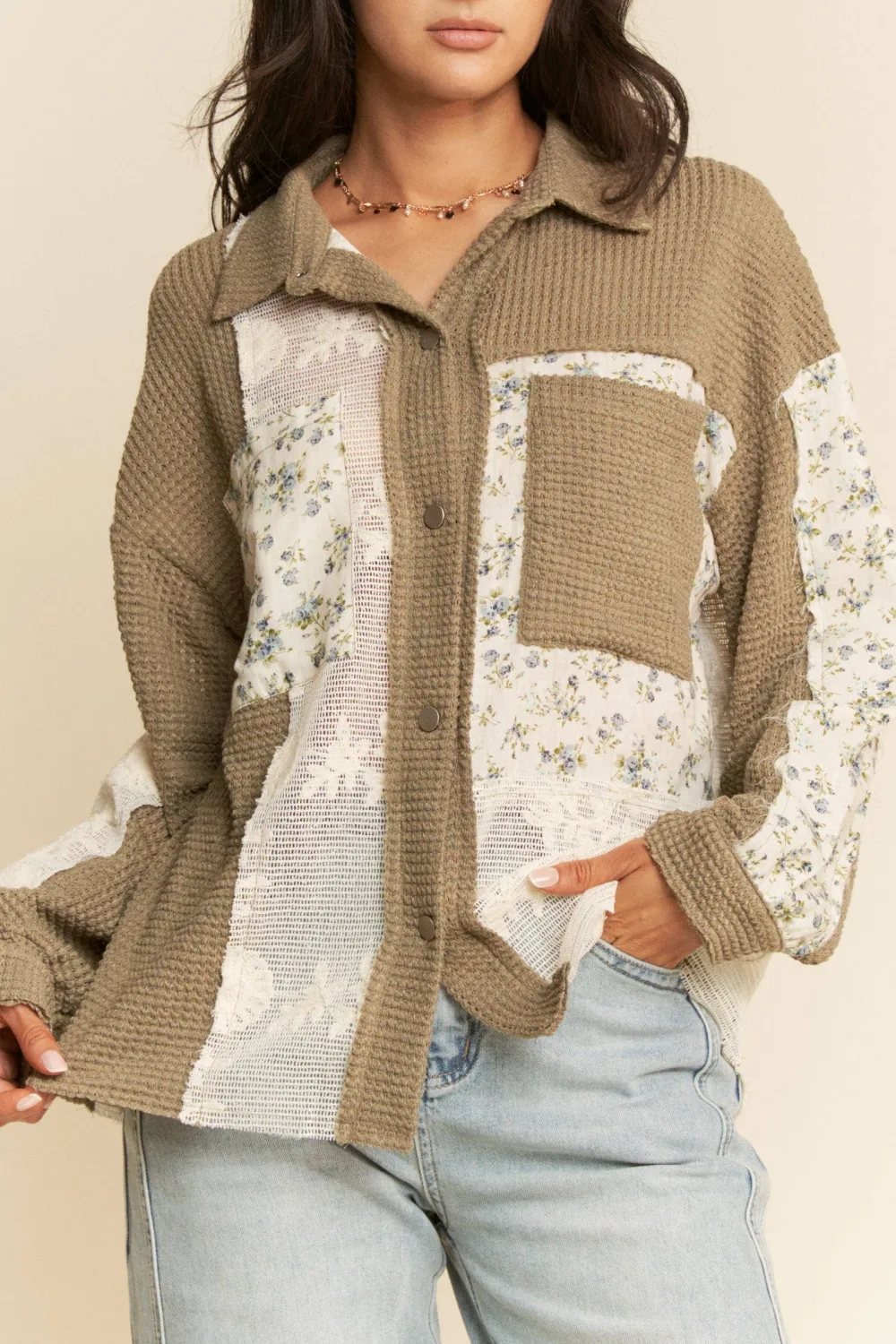 Brielle Thermal Lace Shacket