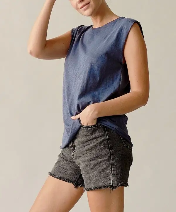 Slub Knit Sleeveless Tank Top