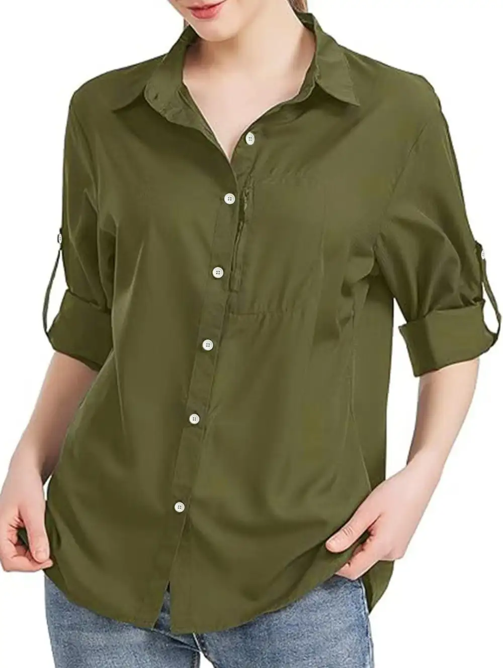 Collared Zip Front Pocket Top
