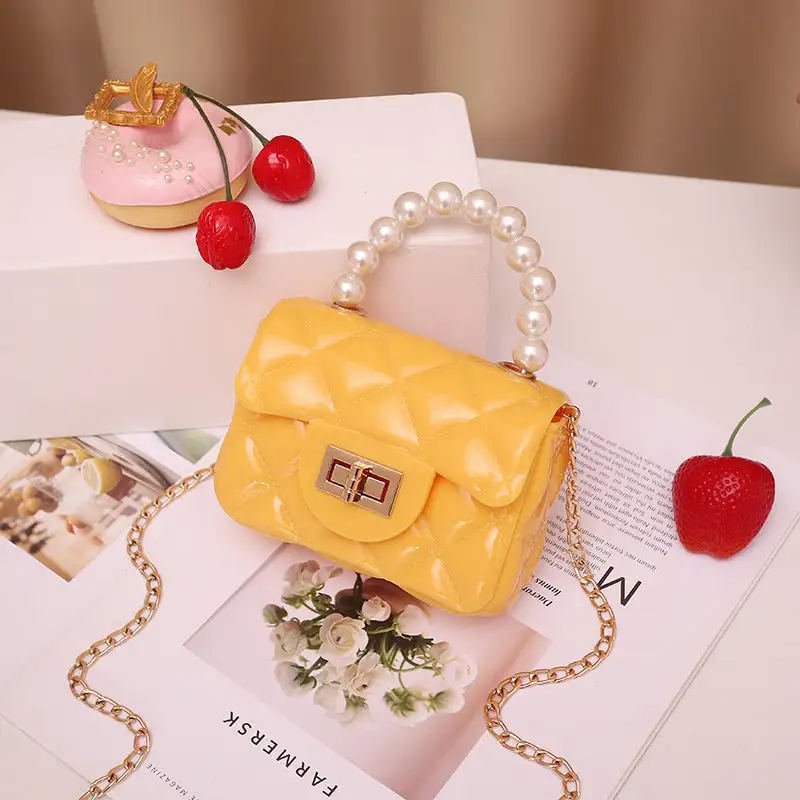 Compact Pearl Chain Strap Clutch Bag