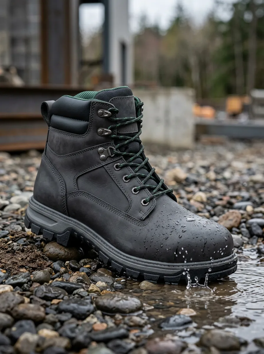 Field-Ready Outdoor Leather-Look Men's Waterproof Work Boots