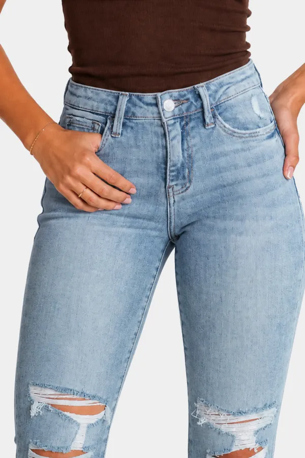 Women's High Rise Cropped Zip Fly Jeans