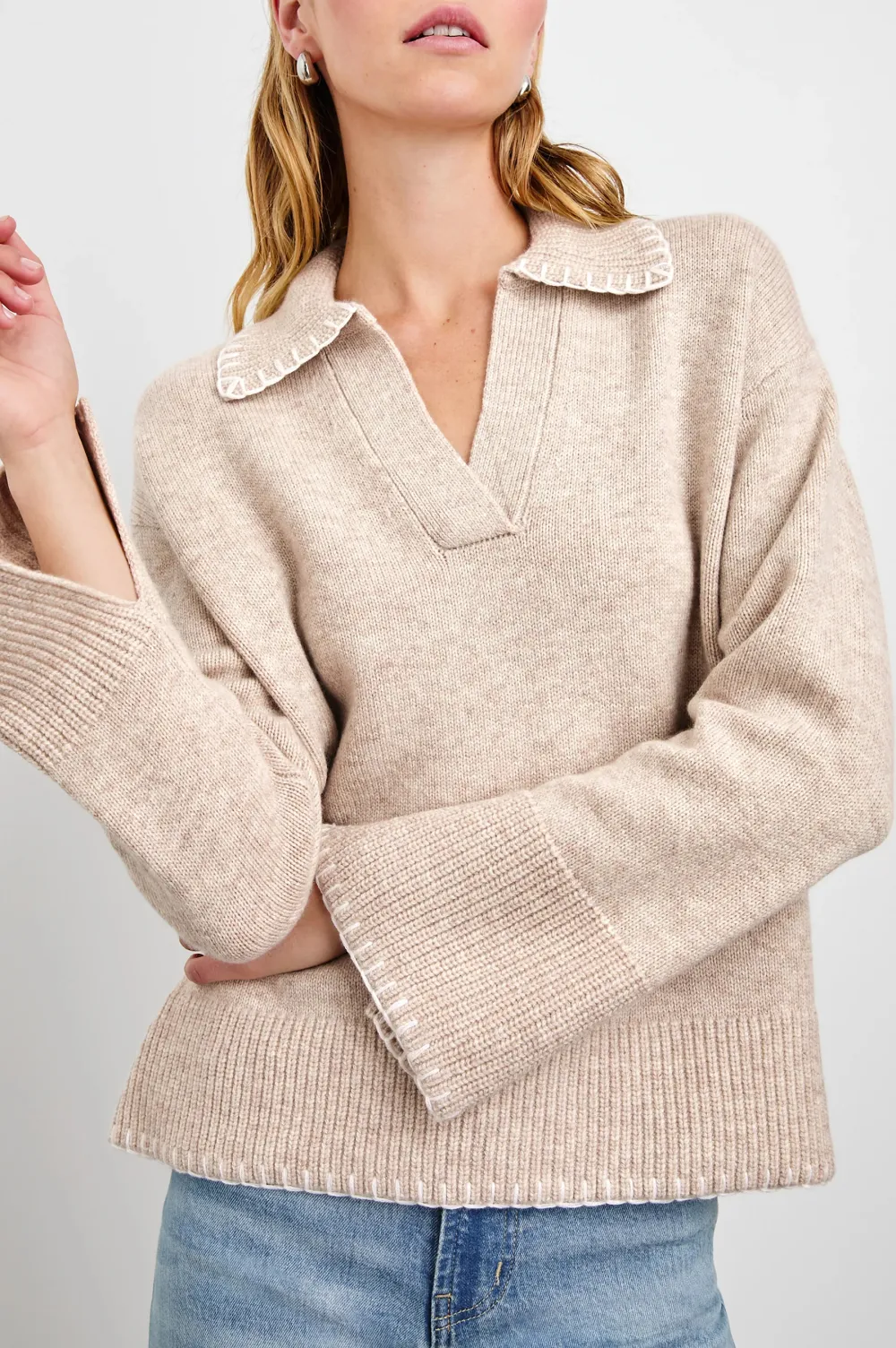 Classic V-Neck Striped Sweater