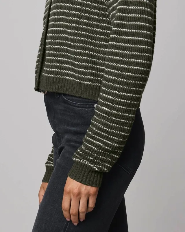 Casual Stripe Crop Cardigan