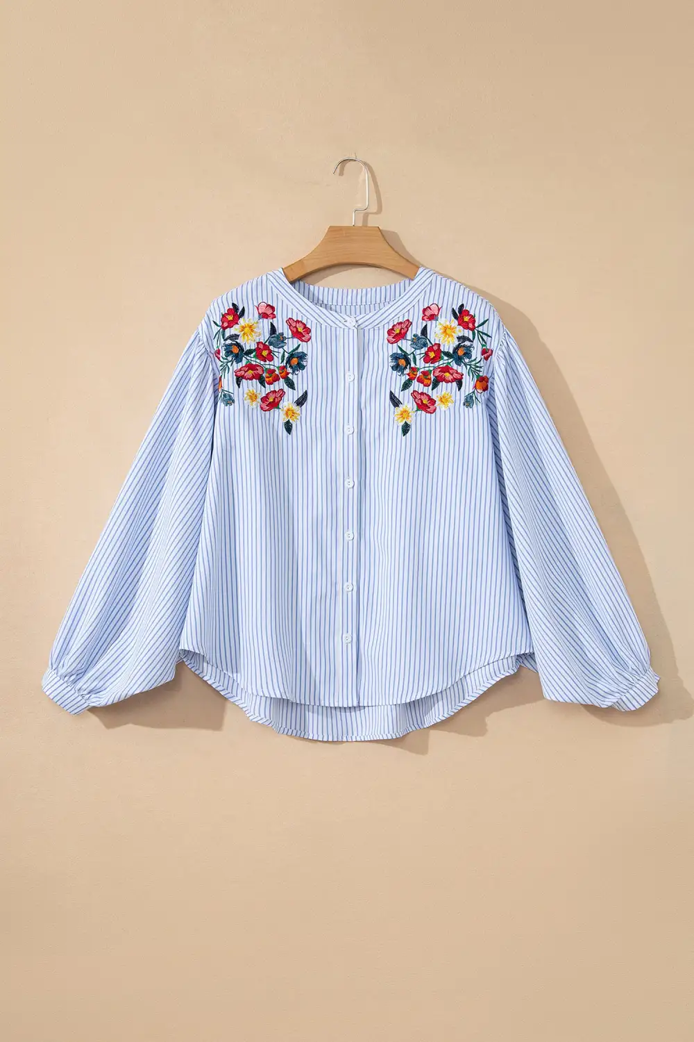 Women's Floral Print Striped Tunic Blouse
