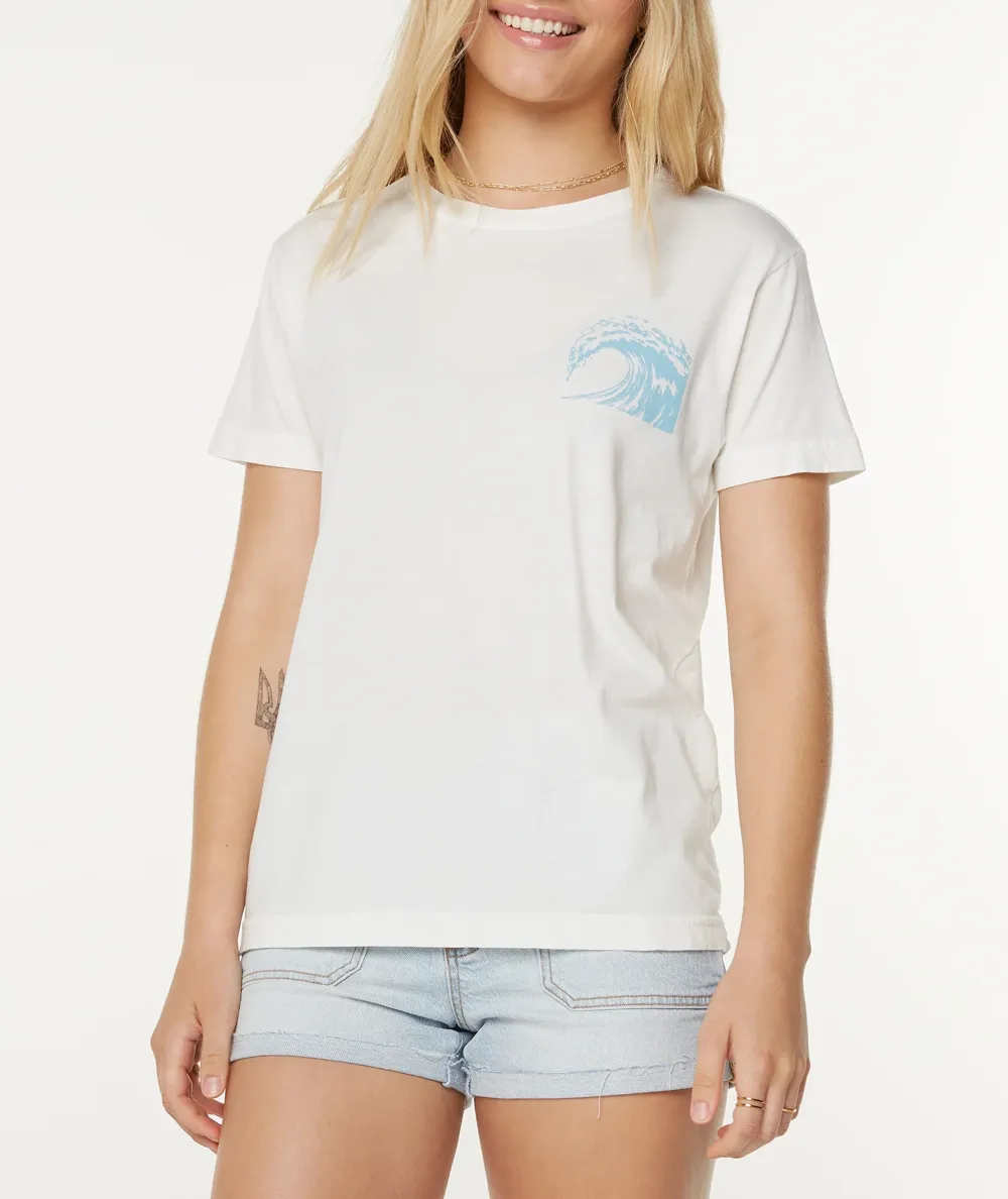 White Cartoon Print Pure Cotton Casual T-Shirt