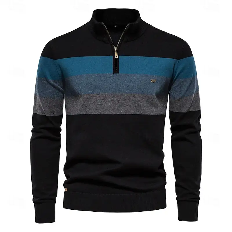 Knit Zip Front Slim Fit Sweater