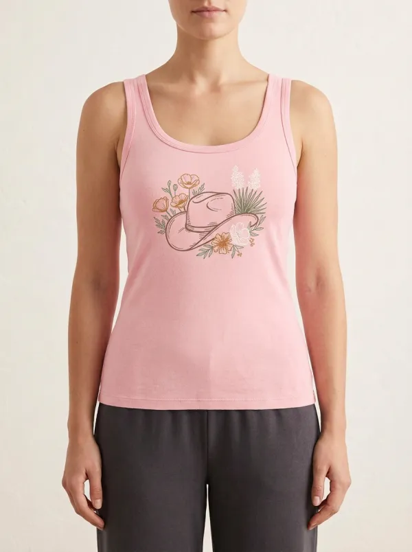 Wildflower Floral Built-In Bra Tank Top