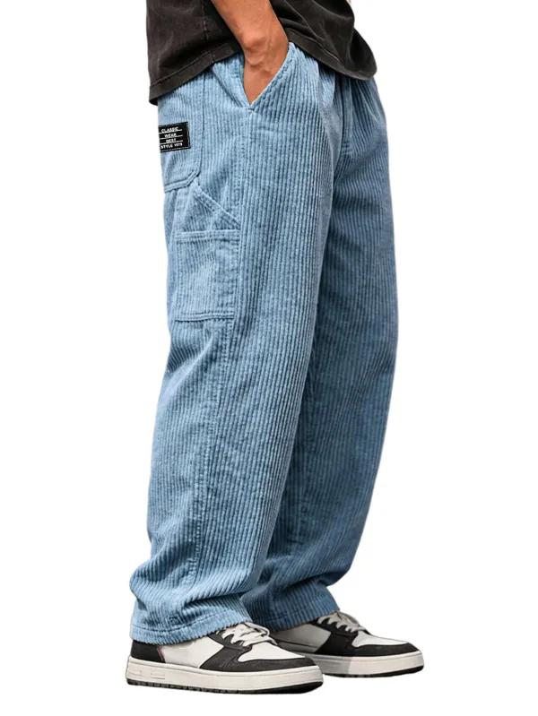 Layered Corduroy Utility Pocket Pants