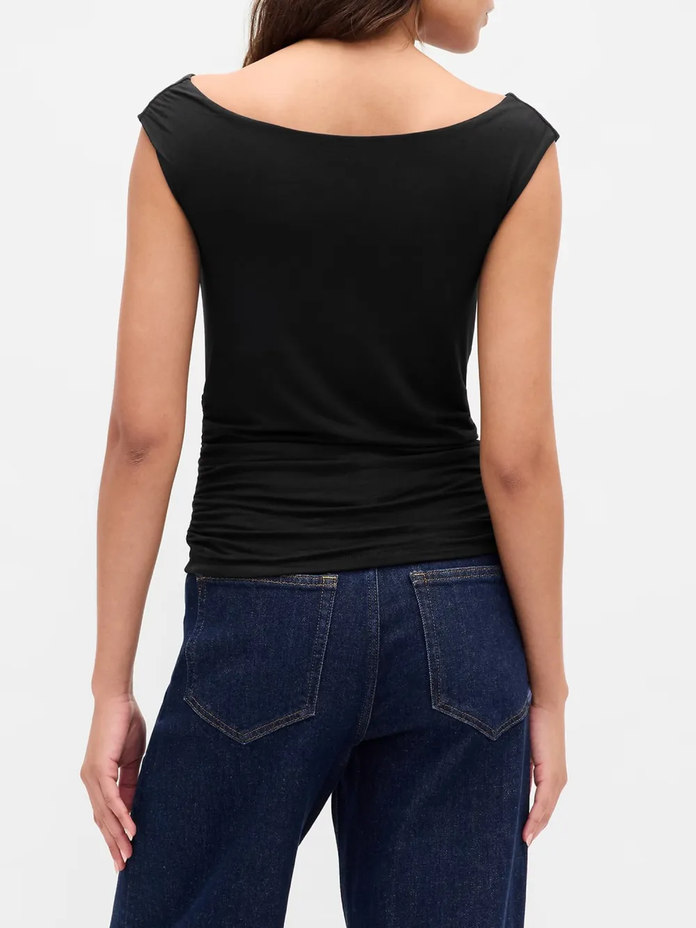 Shoulder Solid Color Short Sleeved Top