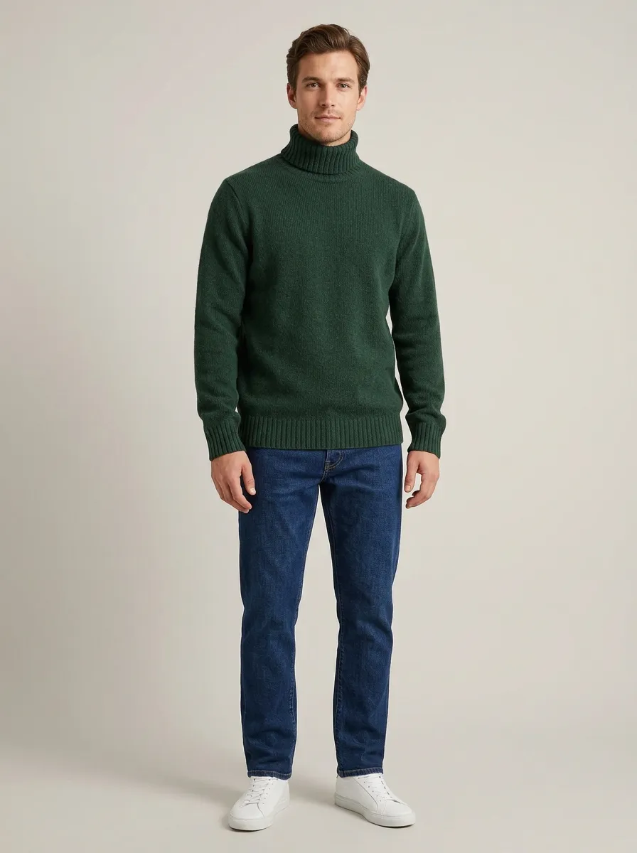 Men's Classic Heritage Ribbed Knit Turtleneck Sweater