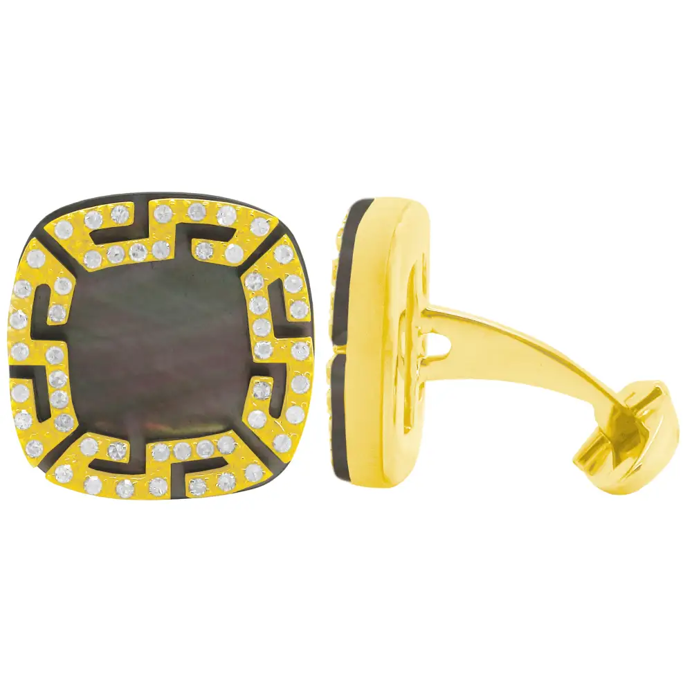 Statement Diamond Mother Of Pearl Cufflinks