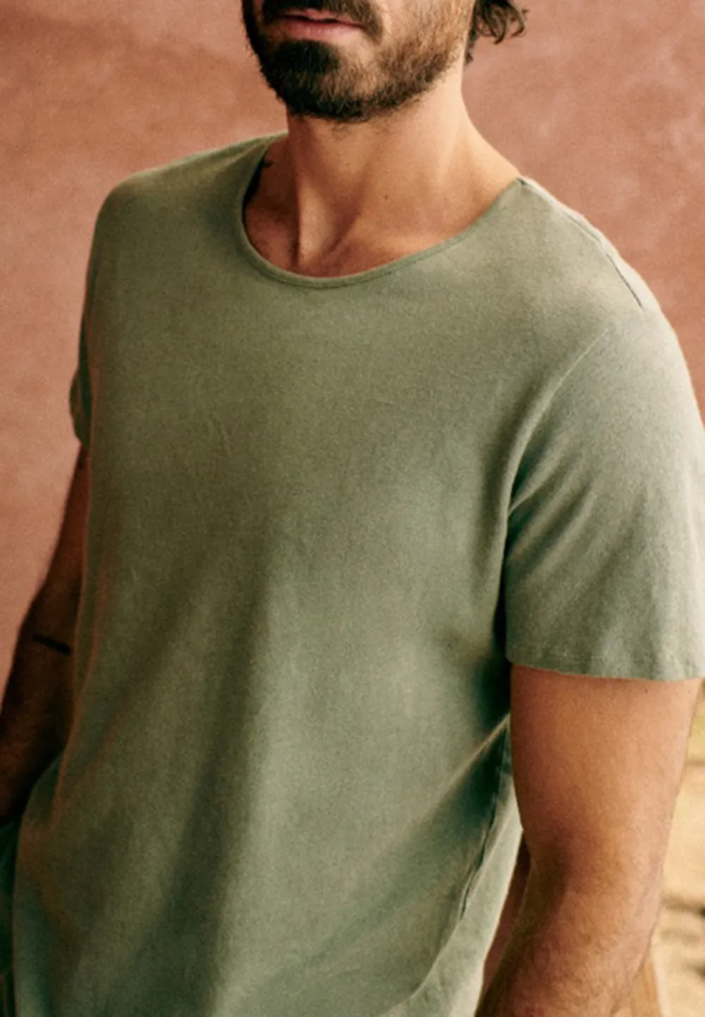 Olive Green Relaxed Fit Crew Neck T-Shirt