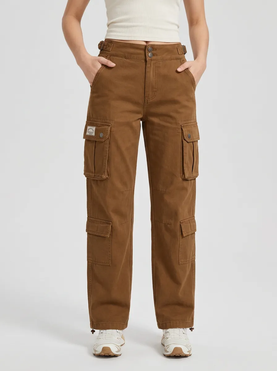 Women's Cargo Pocket Focus Multi-Pocket Straight Pants