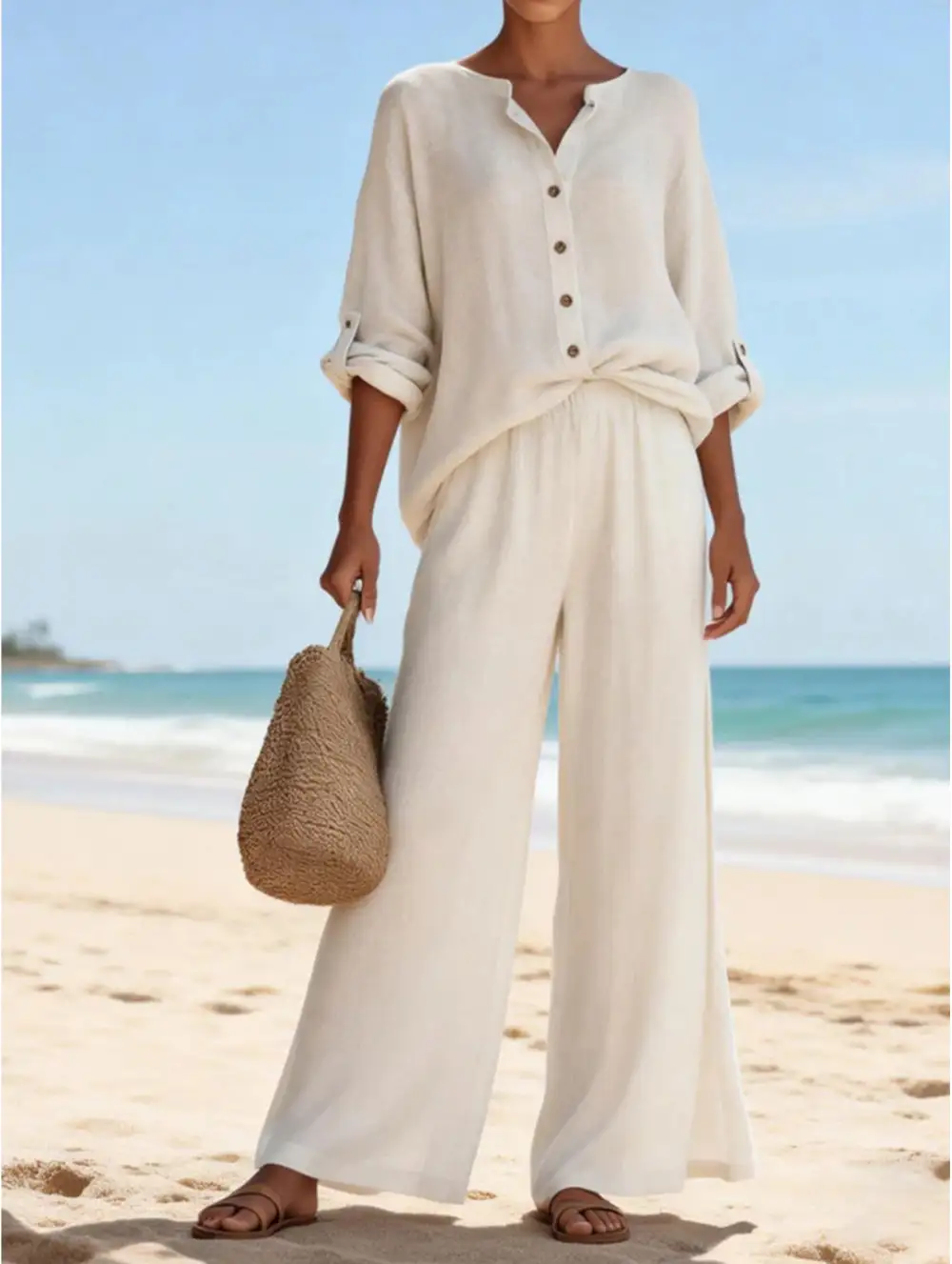 Wide-Leg Pants Set
