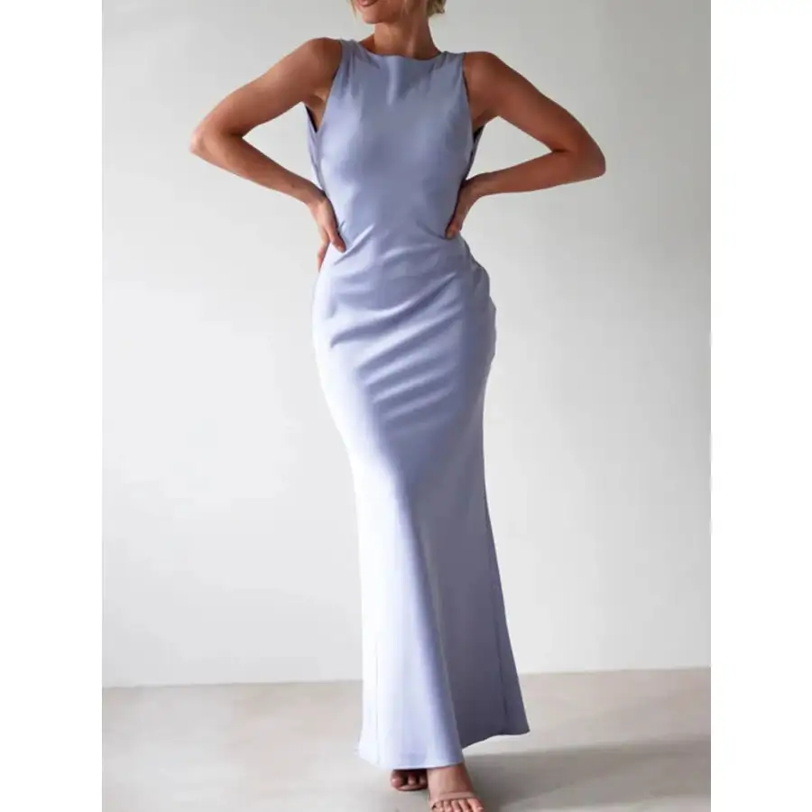 Satin Sleeveless Maxi Dress