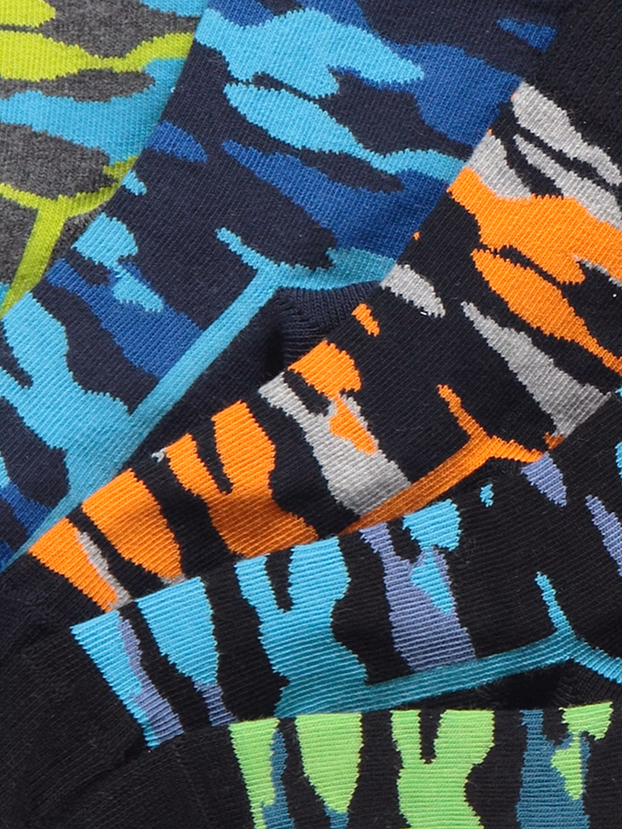 Black Camo Print Ankle Socks 5 Pack detail 1
