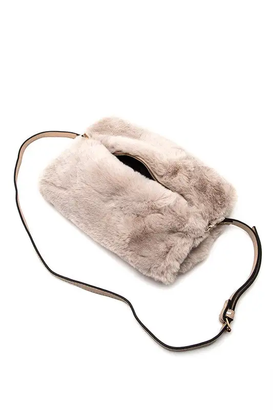 Faux Fur Hand Warmer Crossbody Bag