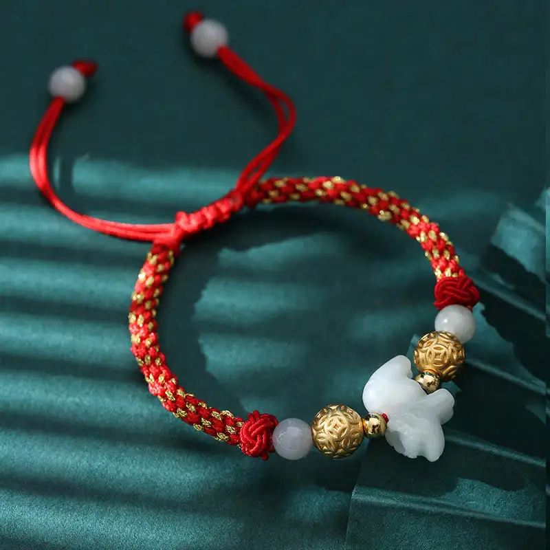 Zodiac Jade Beads Horse String Bracelet