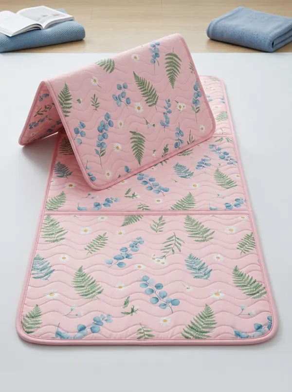 Botanical Nature Lover Daisy Fern Pattern Cooling Mat