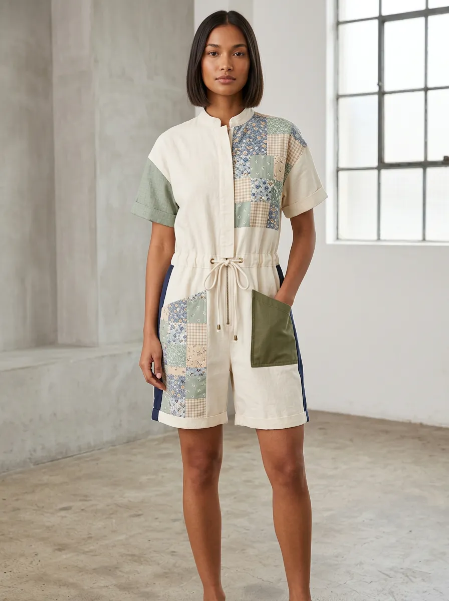 Women's Marin Boho Floral Patchwork Graphic Jumpsuit