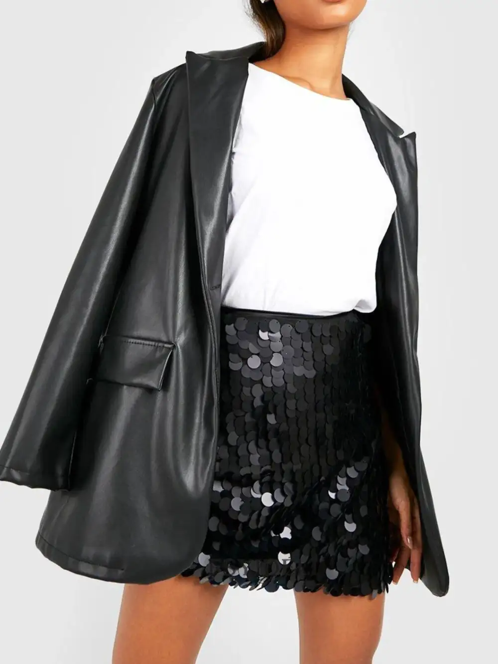 Classic Sequined Sequin Detail Skirt