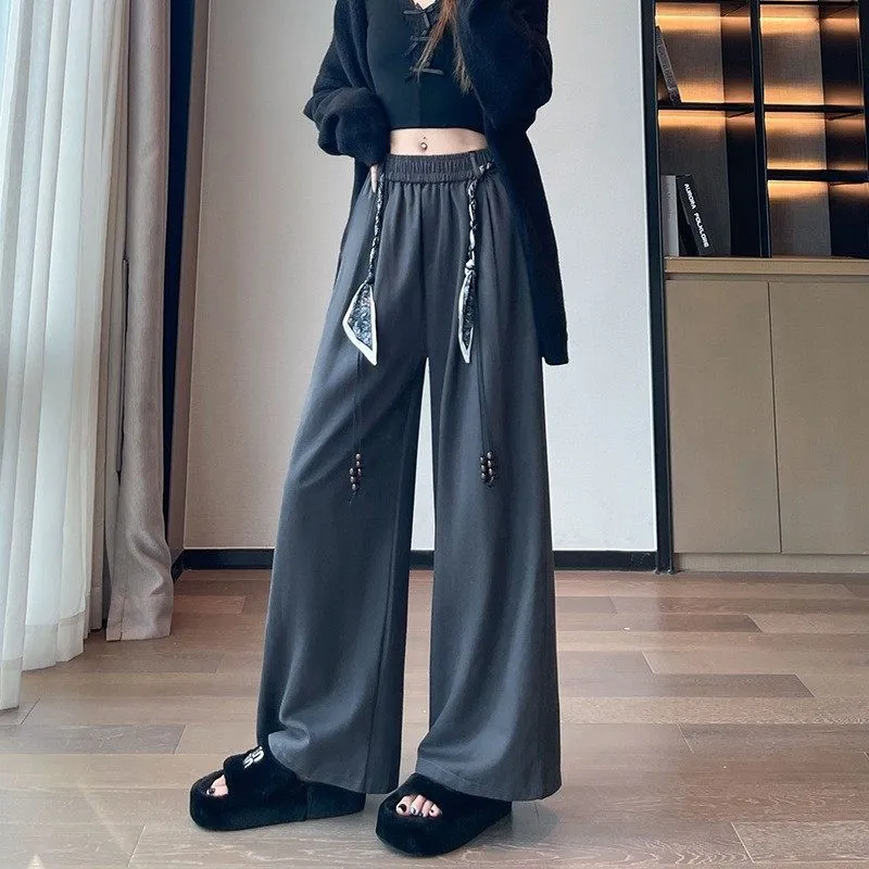Streamlined High Waist Loose Straight Leg Pants