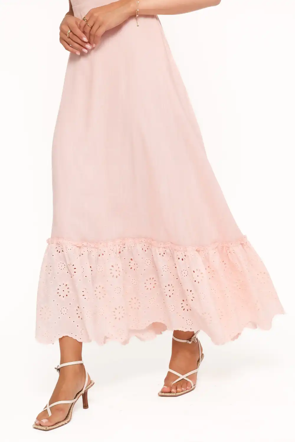 Linen Square Neck Maxi Dress
