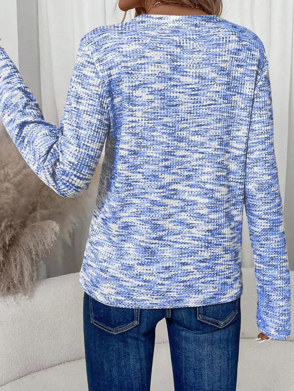 V Neck Pullover Long Sleeve Tee