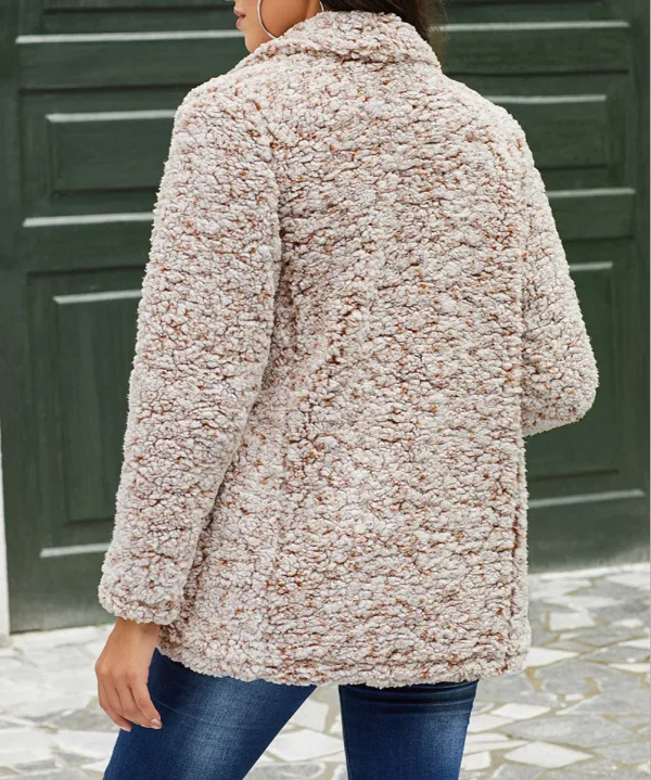 Double Breasted Lapel Plush Jacket