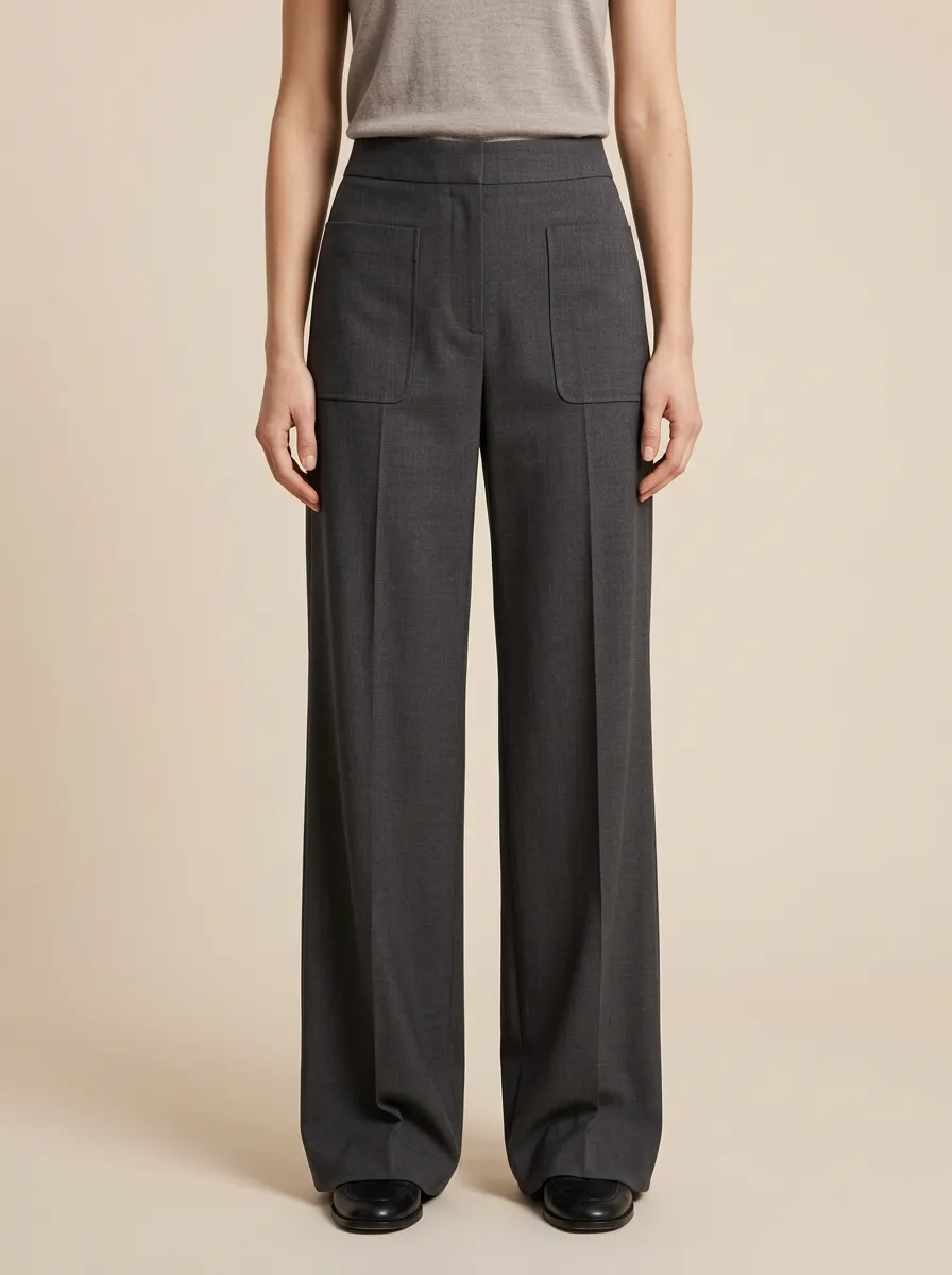 Effortless High Rise Wide Leg Trousers