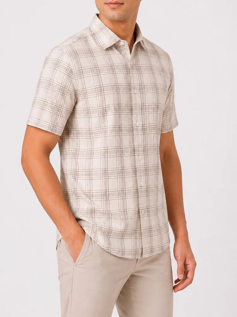 Active Windowpane Check Checked Regular Fit Men's Formal Shirt