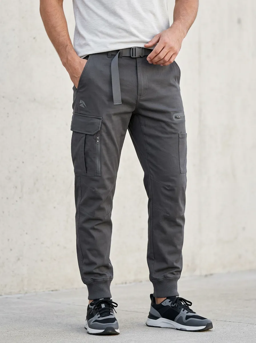 Practical Graphic Print Look Men's Cargo Jogger Pants